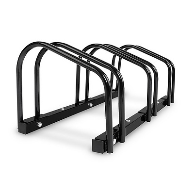 Portable Bike 3 Parking Rack Bicycle Instant Storage Stand - Black