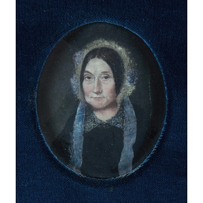 19th C Portrait Miniature Of A Lady