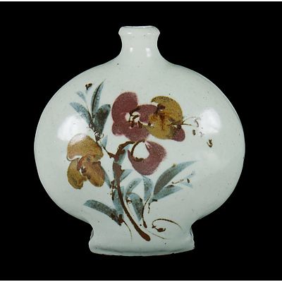 Japanese Glazed Stoneware Moon Flask Vase, Third Quarter of the 20th Century