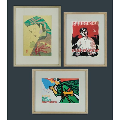 Three Vietnamese Propaganda Posters Including One By N H Tung (3)