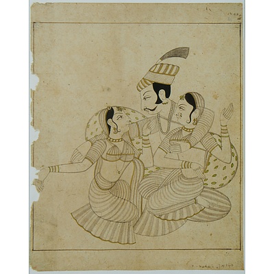 Indian School 'Nobleman and Courtesans' 19th Century Or Earlier