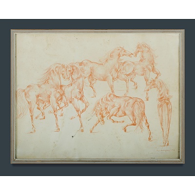 Bolliger, Rene (French 1911-1971) Etudes De Chevaux (Horse Studies) 