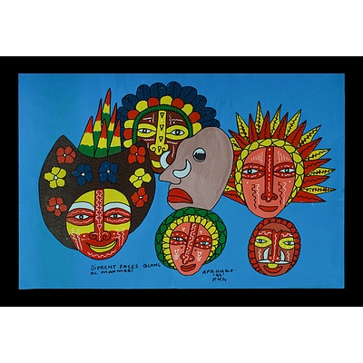 Hugo, Apa (Papua New Guinea Artist) 'Diprent Faces Blong Ol Man Meri' 1996