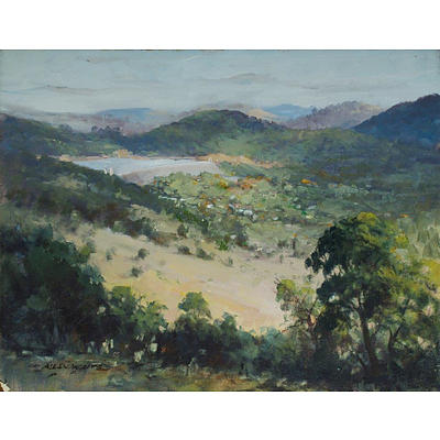 Waite, Allan (1924-2010) 'Wyangala Village' Oil On Canvas On Board, and 'Burnt Country' Oil On Board (2)