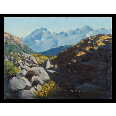 Waite, Allan (1924-2010) 'Snow, Sun, Shadow' (Mt Cook Area) 