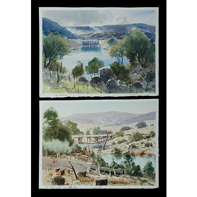 Waite, Allan (1924-2010) 'Jindabyne Dam' and 'View From The Creel Site 1968' (2)
