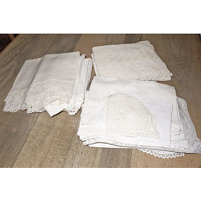 Various Antique and Vintage Linen and Lace