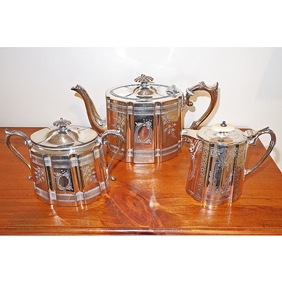 James Dixon & Sons Silver Plated Tea Set, Late 19th Century