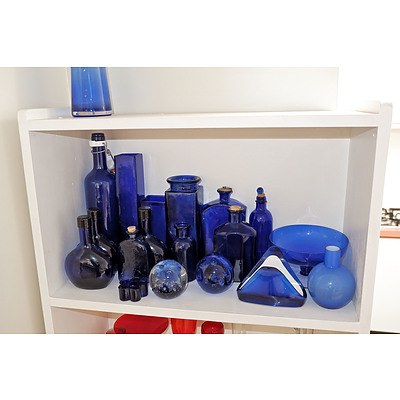 Collection of Various Blue Glass