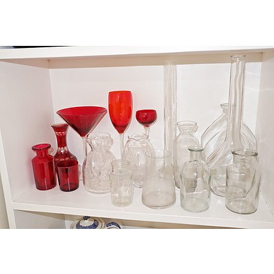 Collection of Red and Clear Glass
