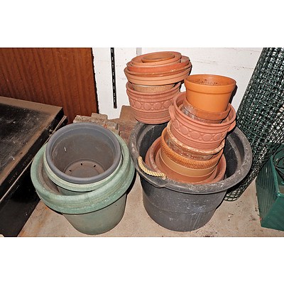 Various Terracotta and Plastic Planters as Shown