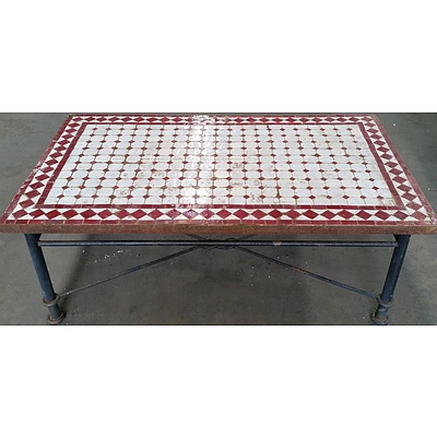 Rustic Mosaic Tiled Outdoor Coffee Table