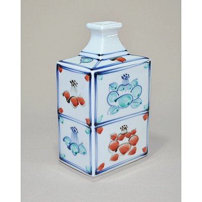 Japanese Porcelain Square Formed Bottle