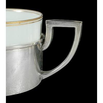 Pair of Austrian 800 Silver Chocolate Cup Holders By Alexander Sturm, Vienna