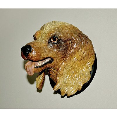 Austrian Terracotta Spaniel Dog Head C.1900-20