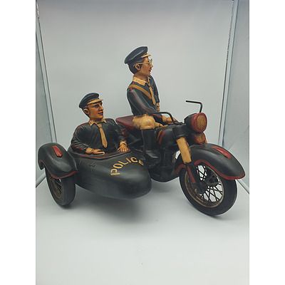 Ornamental Police Motorbike with Sidecar
