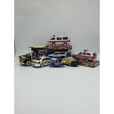 Assorted Brands and Scale Police Model Cars - Lot of 7