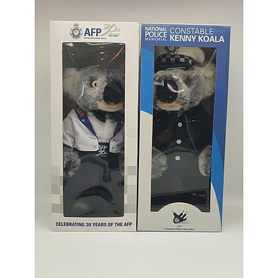 Genuine Constable Kenny Koala AFP Series 5 & 2006 Collectable Koala Bears 30th Anniversary - Lot of 2