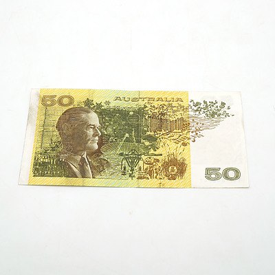 Australian Johnston / Fraser $50 Note, YUP043747