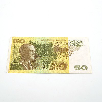 Australian Johnston / Fraser $50 Note, YSQ203270