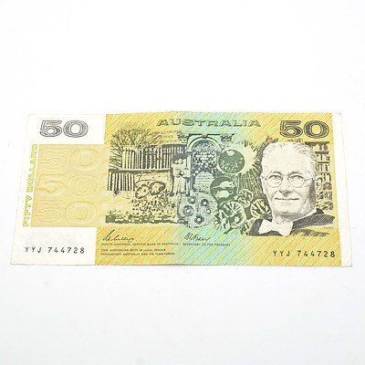 Australian Phillips / Fraser $50 Note, YYJ744728