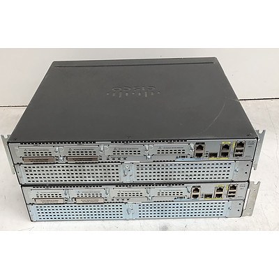 Cisco (CISCO2921/K9 V08) 2900 Series Integrated Services Router - Lot of Two