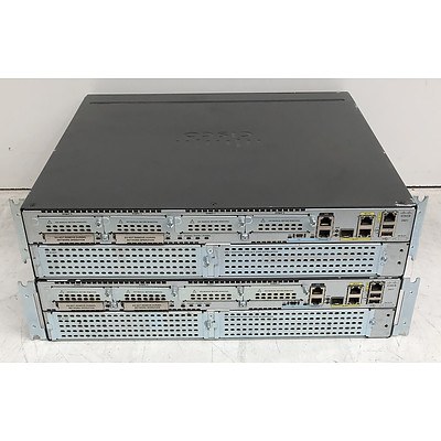 Cisco (CISCO2921/K9 V08) 2900 Series Integrated Services Router - Lot of Two