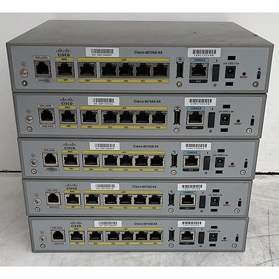 Cisco (CISCO867VAE-K9 V01) 860 Series Router - Lot of Five