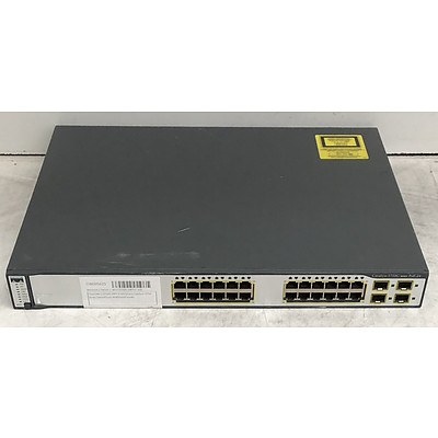 Cisco Catalyst (WS-C3750G-24PS-E V05) 3750G Series PoE-24 24-Port Gigabit Managed Switch