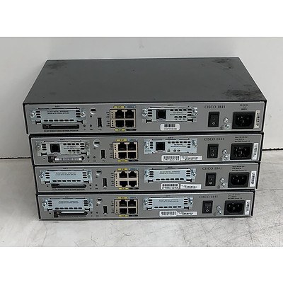 Cisco (CISCO1841) 1800 Series Integrated Services Router - Lot of Four