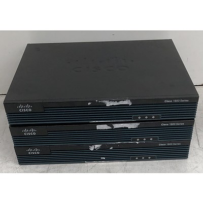 Cisco (CISCO1921/K9 V05) 1900 Series Integrated Services Router - Lot of Three