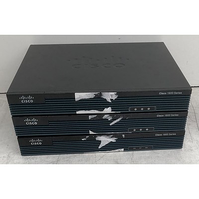 Cisco (CISCO1921/K9 V05) 1900 Series Integrated Services Router - Lot of Three