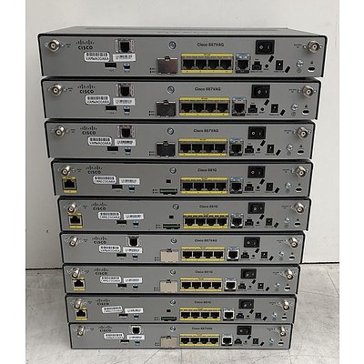 Cisco Assorted 800 Series Routers - Lot of Nine