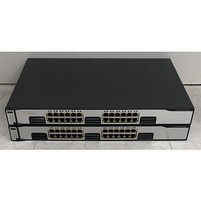 Cisco Catalyst (WS-C3750G-24T-S) 3750 Series 24-Port Gigabit Managed Switch - Lot of Two