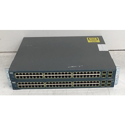 Cisco Catalyst (WS-C3560G-48TS-E) 3560G Series 48-Port Gigabit Managed Switch - Lot of Two