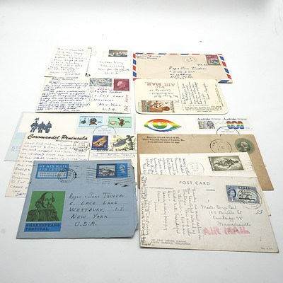 Group of International Postal Cards, Airmail and Letters