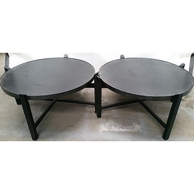 Contemporary Round Occasional Tables - Lot of Two