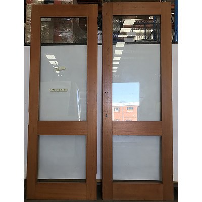 Pair Of Glass Paneled External Doors