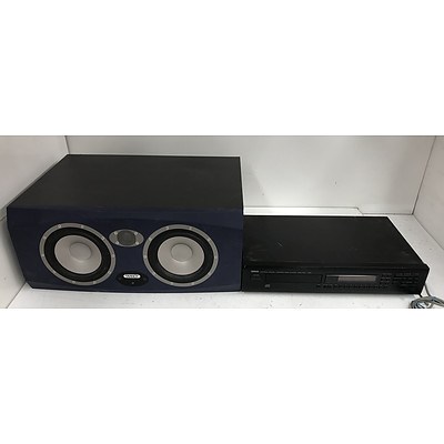 Yamaha Compact Disc Player And Tannoy Center Channel Monitor