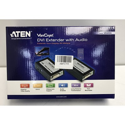 ATEN VanCryst DVI Extender With Audio -Lot Of Three