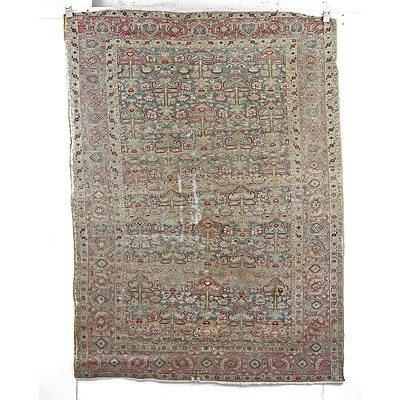 Antique Turkish Finely Hand Knotted Wool Pile Rug