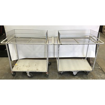 Two Tier Library Trolleys -Lot Of Two