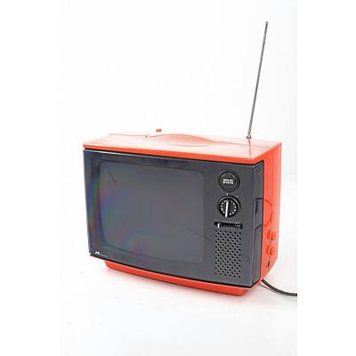 Retro Burnt Orange JVC Solid State Portable TV
