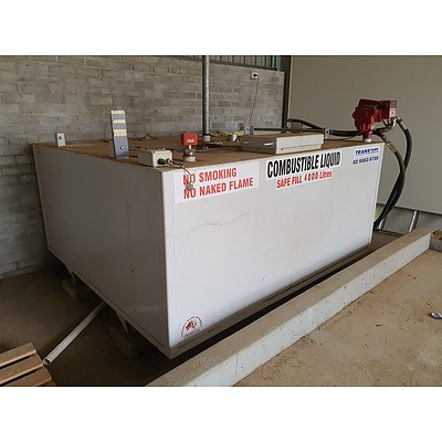 TransTank Self Bunded 4000L Liquid Storage Tank with Fill Rite Pump (Has Diesel Currently)