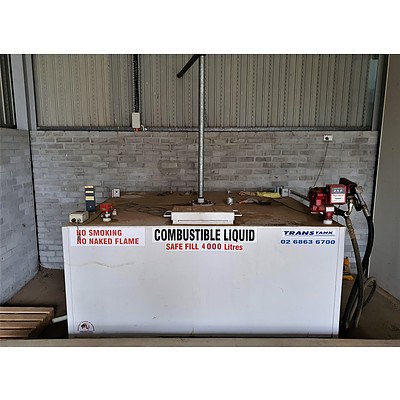 TransTank Self Bunded 4000L Liquid Storage Tank with Fill Rite Pump (Has Diesel Currently)