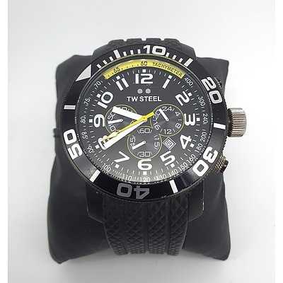 TW Steel TW75 Grandeur Diver Chronograph 48mm All Black Rubber Watch