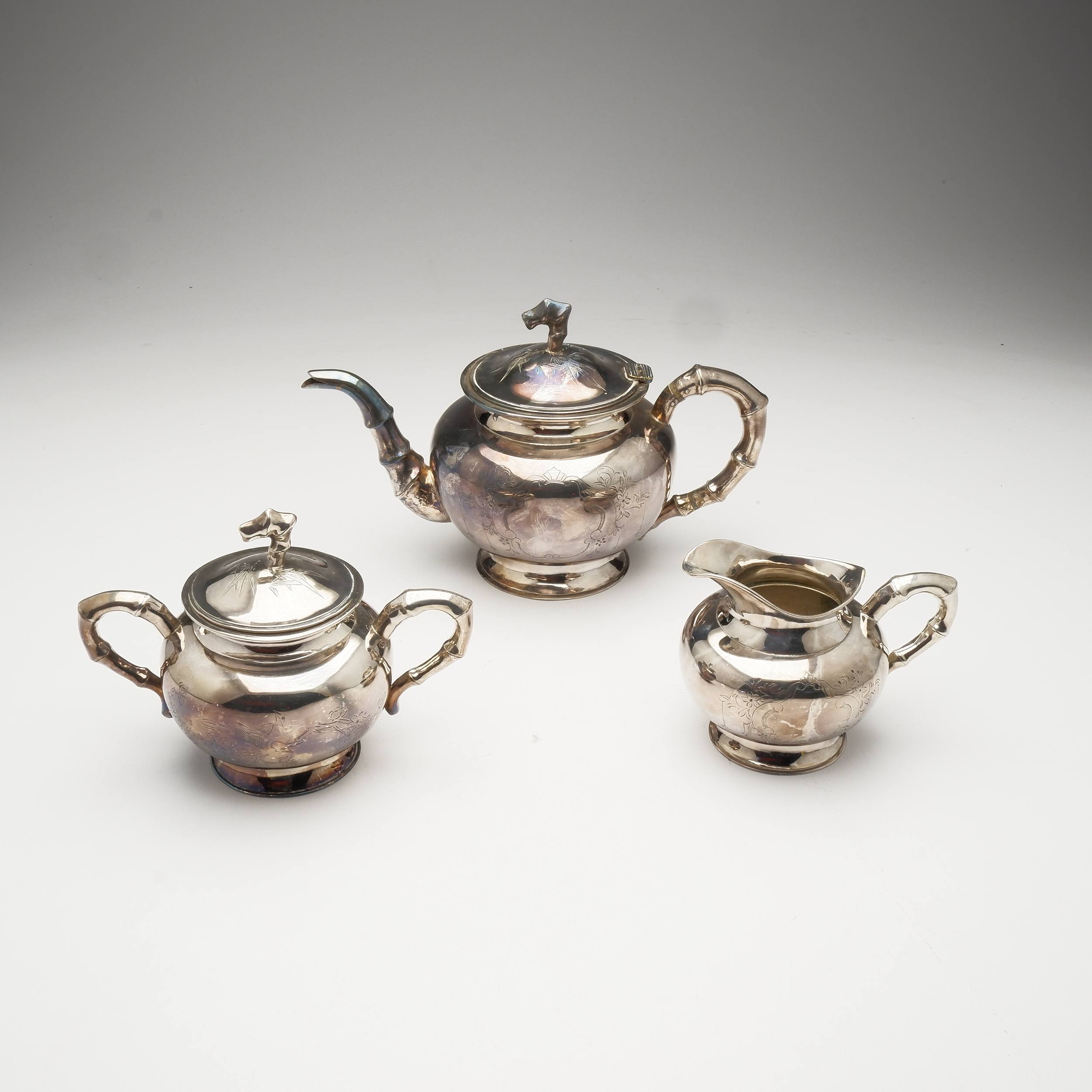 Chinese Silver Tea Set (Unmarked) Lot 1142659 ALLBIDS