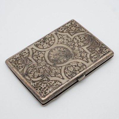Nicely Engraved Sterling Silver Card Case, Birmingham