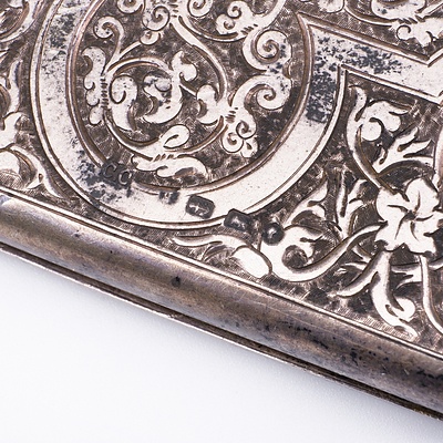 Nicely Engraved Sterling Silver Card Case, Birmingham