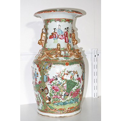 Antique Chinese Famille Rose Vase, Late 19th Century
